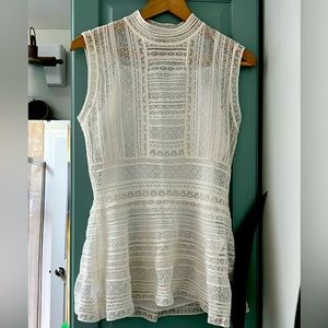 New M Missoni Lace Peplum Top